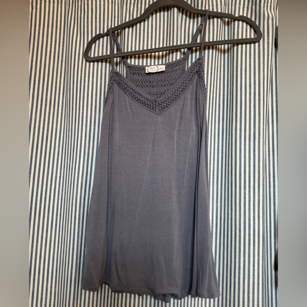 Maurices Charcoal Camisole with Crochet Detail